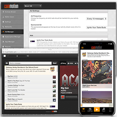 Screenshot of Commotion platform apps